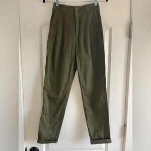 Vintage Gap Olive Green Pleated Trouser - 1/2